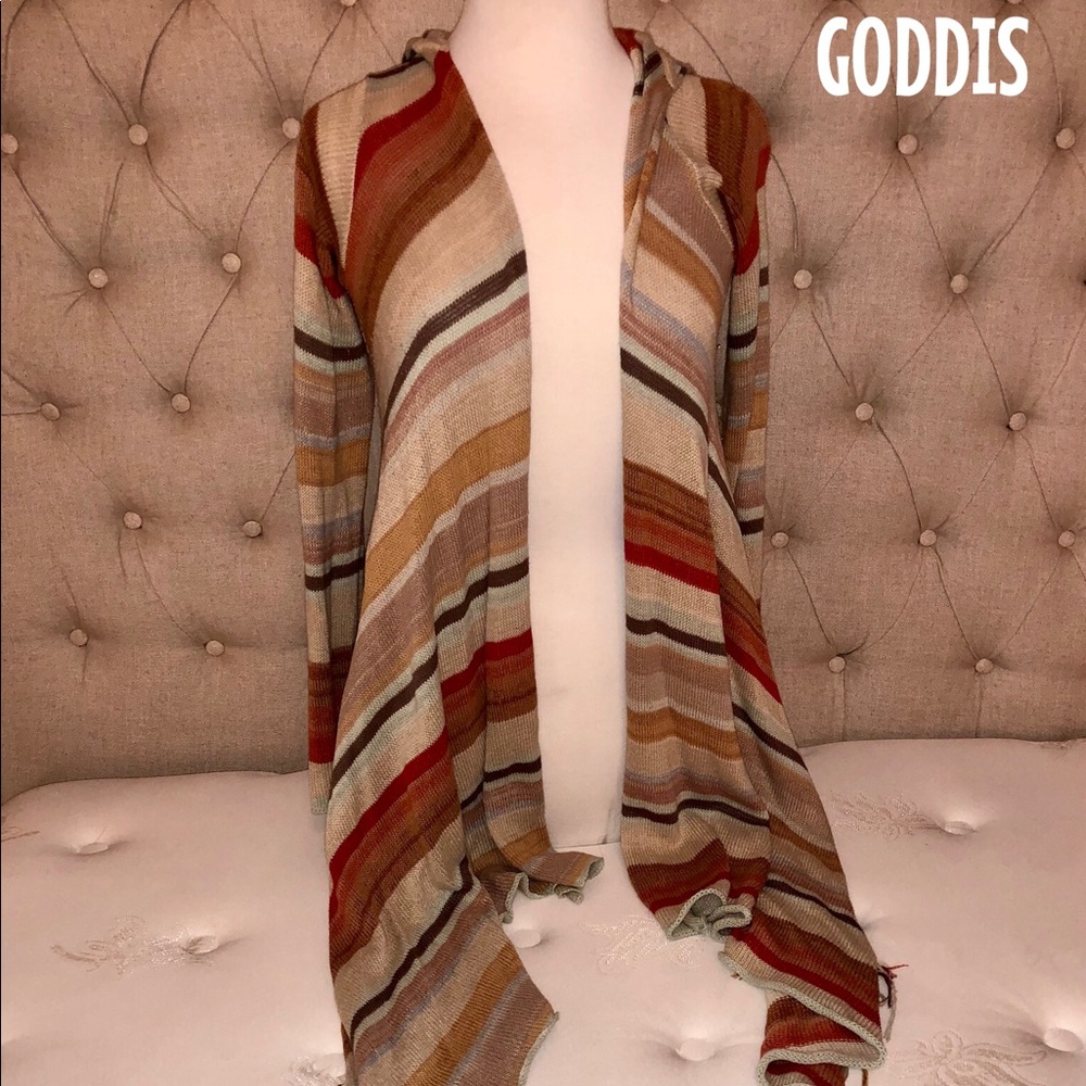 Goddis Multicolored Hooded Cardigan